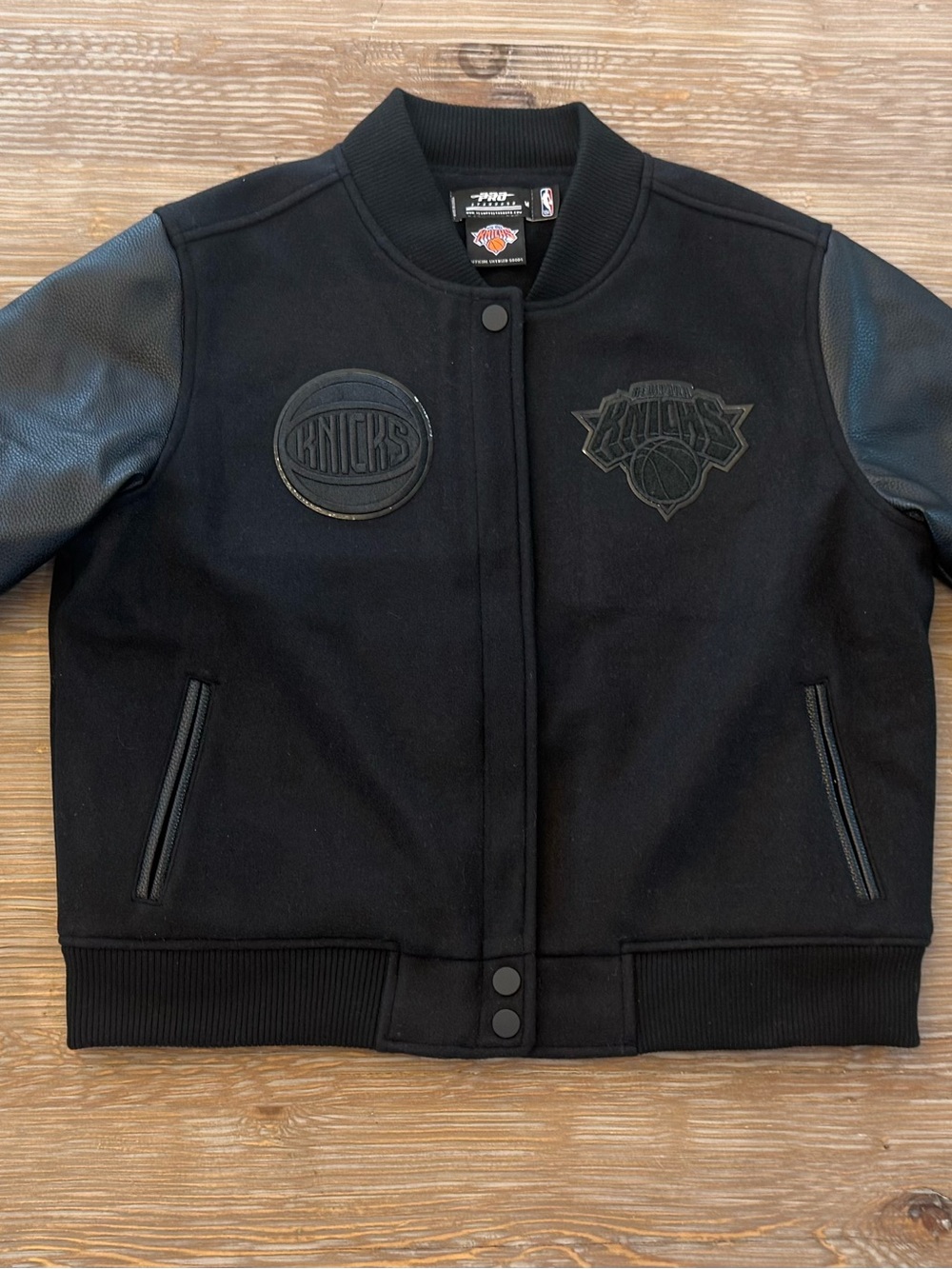 NWOT New York Knicks Black Varsity Jacket - Team Letterman Bomber Size M